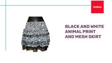 Load and play video in Gallery viewer, Black and White Animal Print and Mesh Skirt by@Outfy