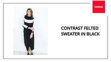 Load and play video in Gallery viewer, Contrast Felted Sweater in Black by@Outfy