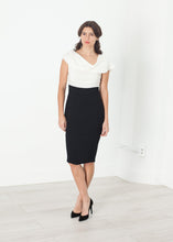 Load image into Gallery viewer, Asymmetric Dress in Cream/Black