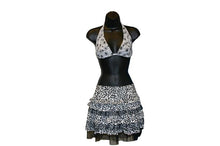 Load image into Gallery viewer, Black and White Animal Print and Mesh Skirt