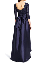 Load image into Gallery viewer, Half Sleeve Hi Lo Mother of the Brides Dress Dark Navy Sequin Formal Evening Gown

