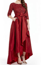 Load image into Gallery viewer, Half Sleeve Hi Lo Mother of the Brides Dress Dark Navy Sequin Formal Evening Gown
