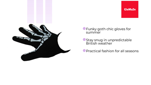 Black Gloves with Skeleton Design by@Outfy