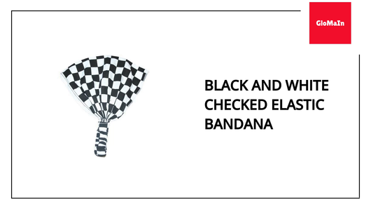 Black and White Checked Elastic Bandana by@Outfy