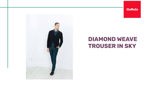 Diamond Weave Trouser in Sky by@Outfy