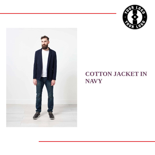 Cotton Jacket in Navy by@Outfy