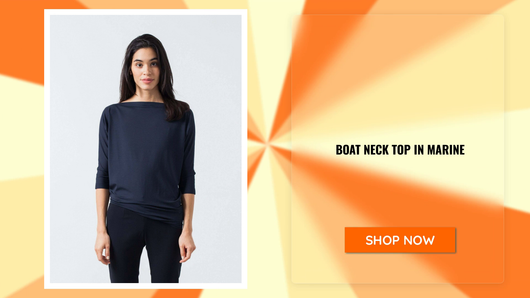 Boat Neck Top in Marine by@Outfy