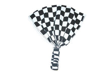 Load image into Gallery viewer, Black and White Checked Elastic Bandana
